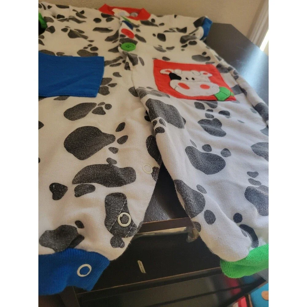 Vintage Buster Brown Cow print Baby Onesie Size 12M